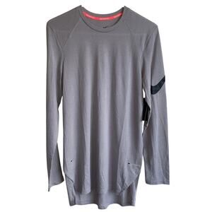 New NIKE Men's Dri-Fit Long Sleeve Basketball T-Shirt (891601) Gray Small NWT